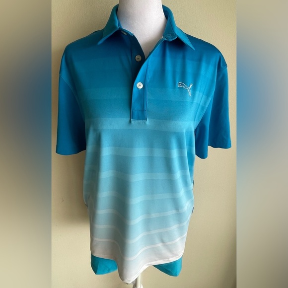 PUMA GOLF Junior GT Titan Stripe Polo Shirt SZ US XL - Picture 8 of 12